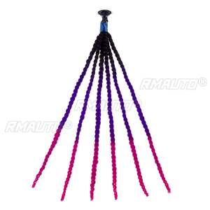 Casque de moto 60 cm pour femme avec dreadlocks, tresses et queues de cheval, pour motocross et vélo, décoration capillaire punk - Product Image 6