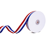 Rouge blanc bleu rayé 100% Polyester ruban médaille lanière sac lanière travail ID exposition lanière