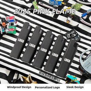 Briquet à gaz portable coupe-vent rechargeable en plastique avec logo personnalisé pour barbecue extérieur, cigares et fêtes - Product Image 3