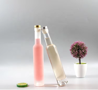 Groothandel Platte Vorm Transparante Glazen Flessen voor Fruitwijn IJswijn 500ml 375ml 200ml Schroefdop Aangepaste Logo