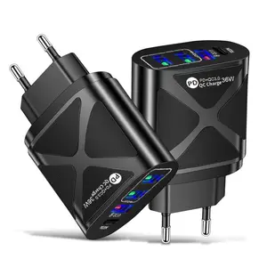 פ"ד 20W מהיר תשלום 3.0 USB מטען 36W 4 יציאות מתאם QC 3.0 תקע קיר טלפון נייד מהיר מטען בית קיר מטען נסיעות