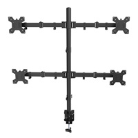 Support de moniteur sur pied personnalisé Khcoohoo, bras pour quatre moniteurs, pour écrans de 13 à 27 pouces, capacité de charge de 8 kg, inclinaison réglable (45°), rotation
