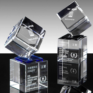 Crystal <b>Trophy</b> 60x160mm Laser <b>Engraved</b> K9 Transparent Business Awards Gift - Product Image 3