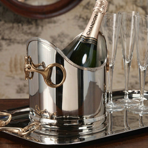 Luxury Stainless Steel for Wine Ice Bucket Horsebit Handle Decorative Bar Wine <b>Cooler</b> Double Wall Leak Proof Hotels Party - Product Image 1