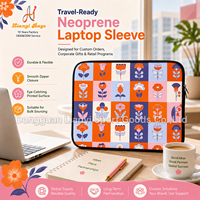 Housse d'ordinateur portable en néoprène personnalisée avec motif floral, sac intérieur pour ordinateur portable, étui promotionnel en néoprène pour ordinateur portable
