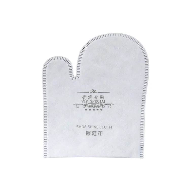 S&J Clean Clear Disposable Customized Logo Hotel Bathroom Guestroom Accessories Hotel Amenities Supplies Shoe Mitt Cloth