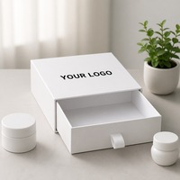 Boîte cadeau rigide personnalisée pour bijoux, cosmétiques, bougies, boîte coulissante, emballage minimaliste blanc, vente en gros, directement de l'usine
