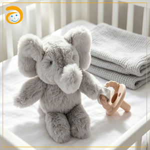 Porte-sucette en peluche éléphant, attache-sucette en peluche douce, jouet en peluche pour nouveau-né, cadeau de naissance - Product Image 2
