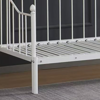 Lit de repos moderne en métal avec lit gigogne extractible, taille double, sommier à lattes en acier, cadre de canapé-lit, aucun sommier tapissier nécessaire pour chambre à coucher et salon