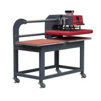 Presse à chaud pneumatique semi-automatique à double station 38x38cm pour sublimation de maillots de sport et transfert thermique sur t-shirts