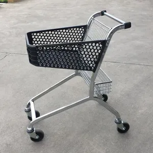 MOQ 500 PCS 50L European Style plastic trolley manufacturers, plastic shopping cart factory