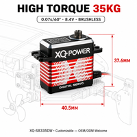 Servomoteur pour bateau RC XQ-S8335DW 35kg Étanche IP67 Sans balais Haute vitesse Engrenage en acier inoxydable 6V-8.4V