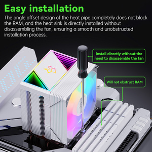 SNOWMAN ARGB Radiator CPU Cooler 4 Heat Pipes 120mm Addressable RGB Fan Compatible Razer Chroma Intel for AMD Aluminum 4pin - Product Image 3