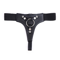 Meilleures ventes : Culotte harnais porte-dildo en cuir avec sangles réglables