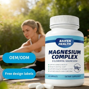 OEM/ODM Complexe de magnésium 8 capsules de magnésium élémentaire pour soutenir les os, les muscles, le sommeil, le système immunitaire et les fonctions corporelles - Product Image 1