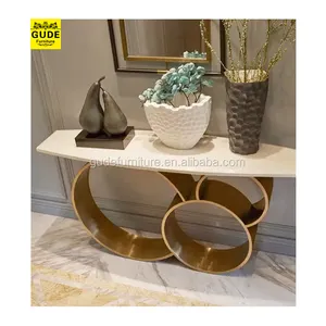 Frame Top Hallway Console Table Stainless Steel with Marble GD-ST030 Loyal Golden Home Furniture Metal Customized Modern 1 Pcs