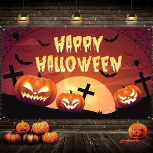 ขายธงแบนเนอร์แนวตั้งพิมพ์ลายดิจิตอลลายฟักทองฮาโลวีนน่ารัก ราคาถูก สำหรับห้องนั่งเล่น - Product Image 3