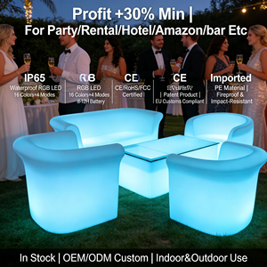 Furnitur LED RGB IP65 yang Dapat Disesuaikan untuk Dekorasi Pesta Klub Malam, Kursi Bar Modern Berlampu, Meja Koktail Bercahaya untuk Lounge Luar Ruangan - Product Image 2