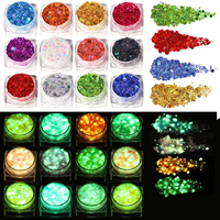 Poudre de paillettes lumineuse, paillettes holographiques brillantes dans le noir, pigment fluorescent, art des ongles, PET durable, taille personnalisée, décoration DIY