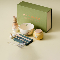Ensemble de bols à matcha en céramique durables OEM en gros avec fouet en bambou pour les amateurs de cérémonie du thé
