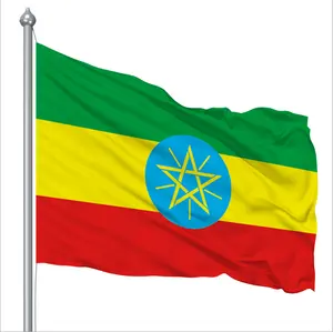 High Quality Flags Ready To Ship 3x5 Advertising Beach Banners Car Ethiopia Flags