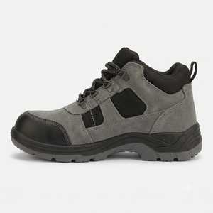 Chaussures de sécurité à embout d'acier en daim respirant, bottes de travail antistatiques antidérapantes à semelle PU, coupe mi-haute pour hommes, toutes saisons, pour la construction - Product Image 4