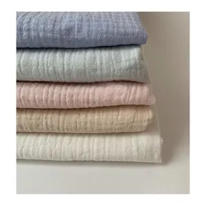 Vải Gạc Đôi Hữu Cơ Được Chứng Nhận Gots 100% Cotton Bong Bóng Vải Đồng Bằng Và Có Hoa Văn Cho Chăn Trẻ Em