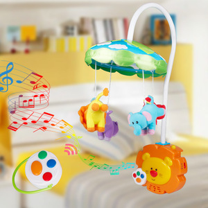 Fatti a mano neonato animale del fumetto della peluche del bambino educativi culla appeso mobile di musica di sonno giocattoli set - Product Image 3