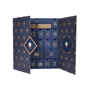 <span class=keywords><strong>Calendrier</strong></span> de l'<span class=keywords><strong>Avent</strong></span> de Noël 24 Jours avec Boîte Design en Papier Détachable et Estampage à Chaud Or UV pour le Compte à Rebours de Noël des Enfants - Product Image 1
