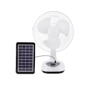 Professional Manufacturer 12 Rechargeable Dc Table Solar Fan With Led Light