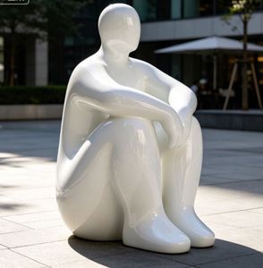 Sculpture en acier inoxydable moderne décorative extérieure publique personnalisée, statue en métal - Product Image 4