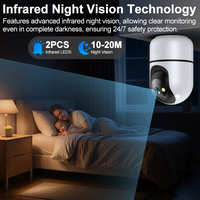 Caméra Wifi 720P/1080P FHD avec haut-parleurs Microphones Carte TF Mini Wi-Fi Al Suivi humain pour la surveillance intérieure