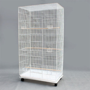 Papağanlar için büyük ferforje kuş kafesi, depolama rafı ile haddeleme <span class=keywords><strong>stand</strong></span>ı, ayrılabilir besleyici kutular-kolay temiz kuş evi - Product Image 1