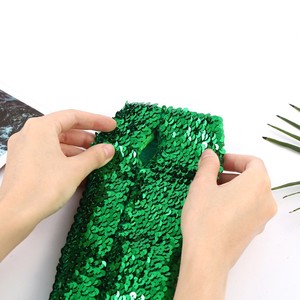 Guantes Largos de Fiesta para Mujer, Guantes de Ópera hasta el Codo, Color Verde Irlandés, para Baile, Fiestas Rave, con Lentejuelas, sin Dedos - Product Image 4