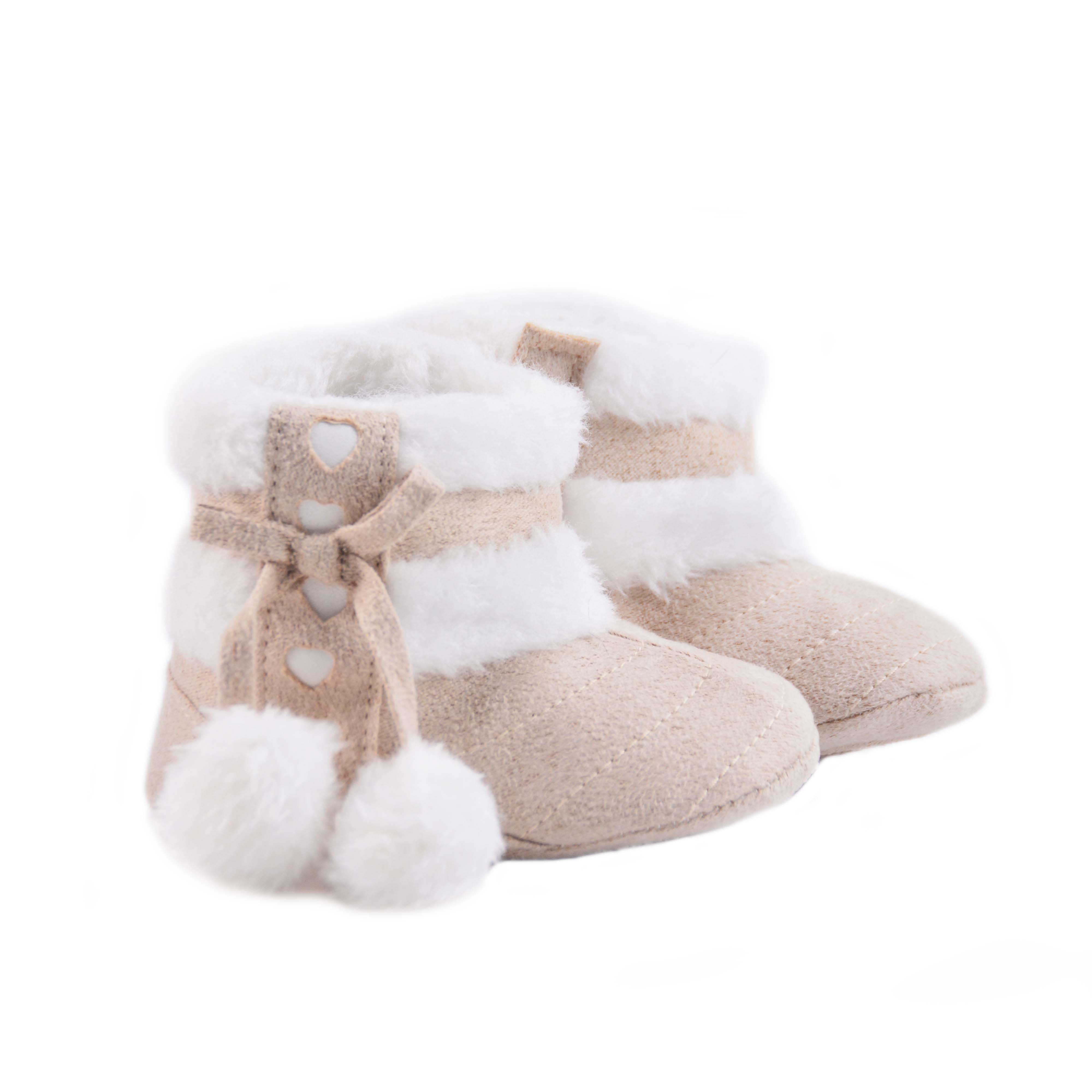 Зимняя замшевая теплая нескользящая обувь для маленьких девочек, детские меховые сапоги