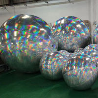 Boule miroir gonflable irisée en PVC réfléchissant pour événements, fêtes, affichage publicitaire et structures gonflables