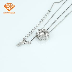 Joyería de Moda, Forma de Estrella, Oro Blanco de 18K, Colgante de Moissanita Suelta Redonda de 1 Quilate - Product Image 6