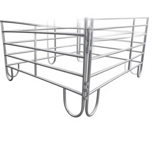 Heavy Duty Silver Metal Powder Coated Livestock <b>Fence</b> Panels Secure Farm Animal Enclosure Stable Yard Outdoor Paddock Safety - Product Image 1