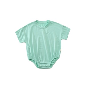 Modal Romper Musim Panas Lembut Bayi Multiwarna Polos Kosong T Shirt Gelembung Romper Nyaman Romper Pakaian Bayi - Product Image 5