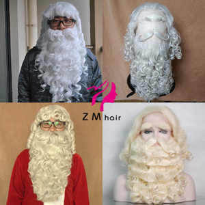 ZM Tóc Bán Buôn Ren Ria Mép Sang Trọng Santa Tóc Giả Và Râu - Product Image 4
