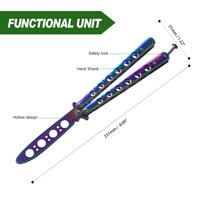 Couteau papillon d'entraînement en acier inoxydable avec fonction de transport facile