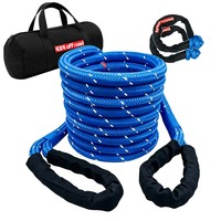 Kit de récupération cinétique 9m x 25mm, cordes de remorquage en nylon haute résistance, 2 manilles souples, outils d'urgence pour véhicules tout-terrain