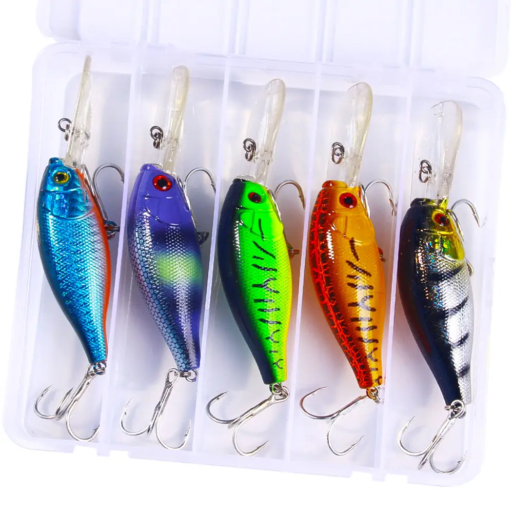 5 pcs/box Iscas De Manivela De Pesca Mix Cores Sangue Duro Gancho 105mm 16.4g Iscas De Pesca De Água Salgada Sea Bass para Pesca