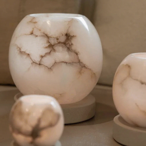<b>Bulk</b> Selling Handmade Luxury Modern Home Decor Natural Alabaster Stone Candlestick Holder Heat Resistant Eco-Friendly Easter - Product Image 1
