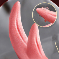 G-Punkt Nippel Stimulator Heizung lecken Zunge Vibrator Sexspielzeug für Frau mit Doppel zunge