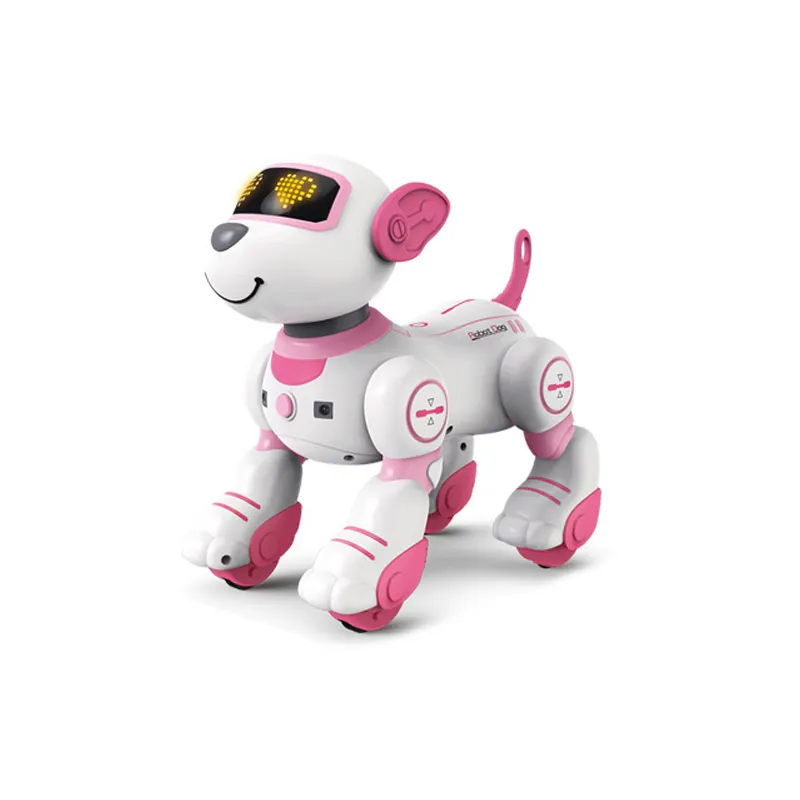 Hot Sale Intelligent Follow RC Robot Dog Touching Sensing Pink Rolling Dancing Musical Remote Control Stunt Robot Dog for girls