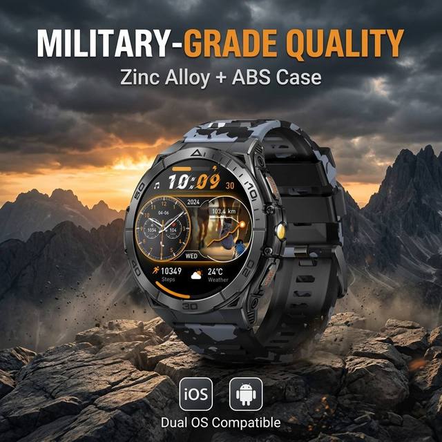 Direct OEM Factory CE Certified K71 Amoled 1.6inch Smart Watch Flashlight 3AM Waterproof Smartwatch Android for men