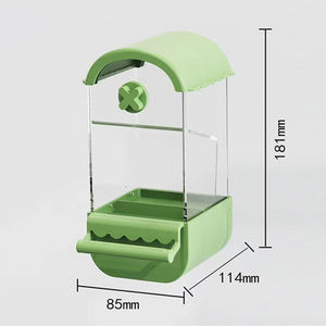 Accessoires de cage à oiseaux transparents de haute qualité, bol d'alimentation pour oiseaux en plastique anti-fuite/anti-éclaboussures, mangeoire automatique - Product Image 2