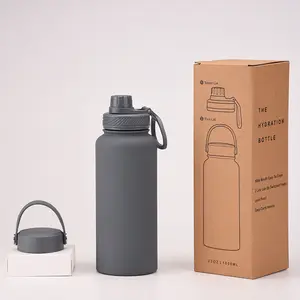 Produsen termos vakum baja tahan panas, cangkir kopi 1 Liter dengan tutup, botol air sepeda olahraga