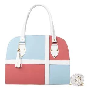 Bolso Tote para Mujer Fana Ilma, Rojo y Azul, PU Impermeable, con Cadena, Estilo Casual, Cierre Abierto - Product Image 1